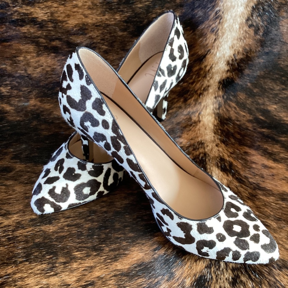 INC International Concepts Real Fur Animal Print Stick Heels